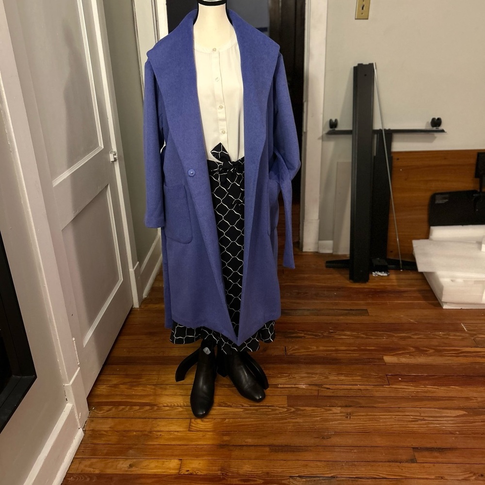 NWT Unique Cut Ann Taylor Size 8 Skirt Blue Patterned with Lining - Picture 8 of 8